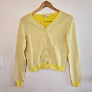 CABI SUNSHINE YELLOW LIGHTWEIGHT CARDIGAN 100% COTTON